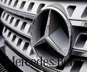 Puzzle Mercedes λογότυπο, η Mercedes-Benz, Γερμανικά αυτοκίνητα μάρκας. Τρεις-δειγμένο αστέρι της Mercedes